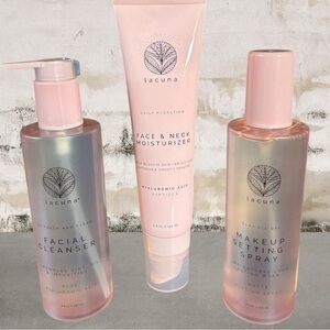 Lacuna Skincare Set - Cleanser, Hyaluronic Moisturizer, Setting Spray NEW SET
